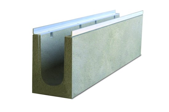 Лоток водоотводный бетонный Optima с уклоном  0,5% 100№6, тип 1